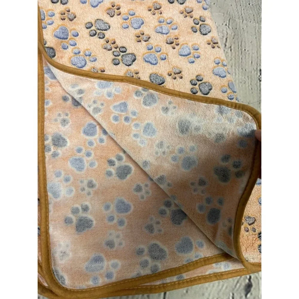 NWT Custom embroidered paw pet blanket